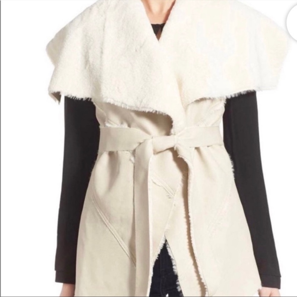 Blank NYC Cream Faux Fur Vest